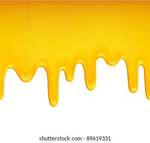 Seamless background of melting honey on white background