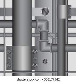 Seamless background with metal  pipes, eps 10