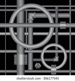 Seamless background with metal  pipes, eps 10