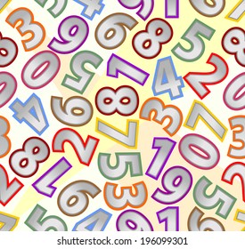 Seamless background with metallic numbers