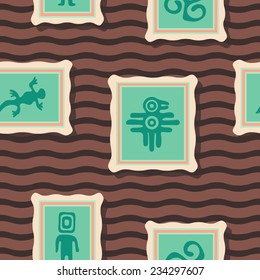 Seamless background with Mexican relics dingbats characters