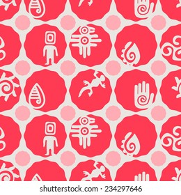 Seamless background with Mexican relics dingbats characters
