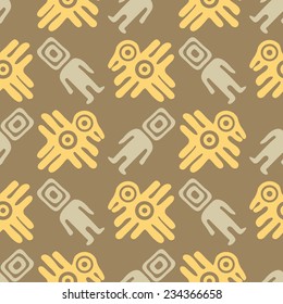 Seamless background with Mexican relics dingbats characters