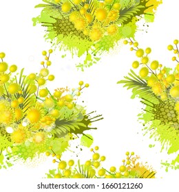 Un fondo fluido de mimosa. Ilustración del vector