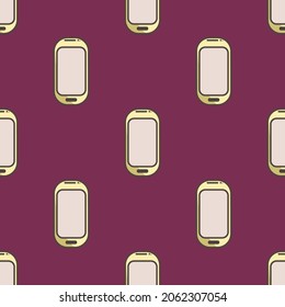 Seamless background with mobile phone silhouettes. Vector cellphone seamless pattern. Eps 10. 