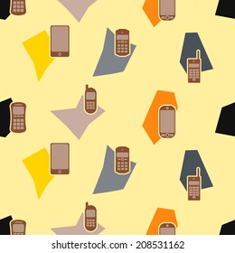 seamless background with mobile phones