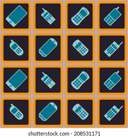 seamless background with mobile phones