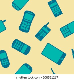 seamless background with mobile phones