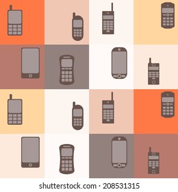 seamless background with mobile phones