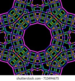 SEAMLESS BACKGROUND with modern design. Floral lace geometric ornament. black, rainbow color. vector. for print, fabric, wallpaper