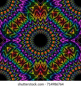 SEAMLESS BACKGROUND with modern design. Floral lace geometric ornament. black, rainbow color. vector. for print, fabric, wallpaper