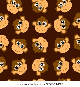 Seamless background with monkeys, vector illustration