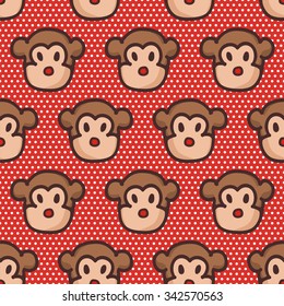 seamless background with monkeys. Vector illustration