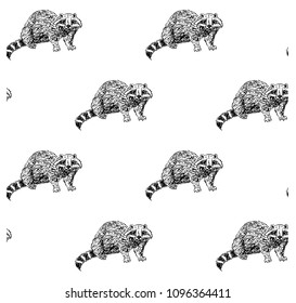 Seamless background monochrome badger, coloring page antistress stock vector illustration for print, for coloring page