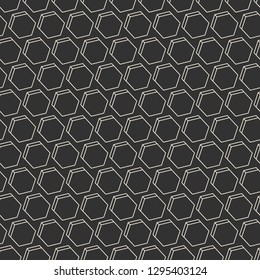 Seamless background with monochrome hexagons in 3D style. Geometric pattern. EPS10