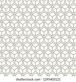 Seamless background with monochrome isometric cubes in 3D style. Geometric pattern. EPS10