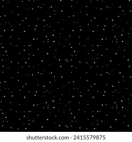 Seamless background with monochrome stars on a black sky. Vector template for background design.