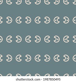 Seamless background moon gender neutral pattern. Whimsical minimal earthy 2 tone color. kids nursery wallpaper or boho cartoon space fashion all over print.