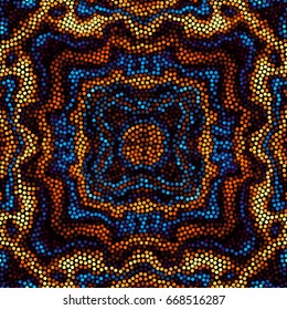 Seamless background. Mosaic art pattern of small circles. Polka dot pattern.