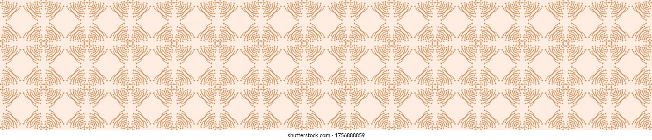 Seamless background mosaic banner. Baby pattern. Simple whimsical minimal earthy 2 tone color. Kids nursery geometric border or boho fashion ribbon trim