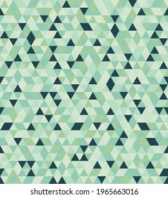 Seamless background, mosaic from triangles of the "bay" color. Vector pattern in turquoise colors for prints, fabrics, posters, covers, banners, wallpapers, napkins, gift bags, etc.