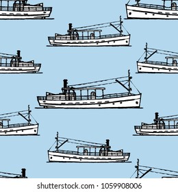 Seamless background of the motor boats