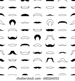 Seamless background with moustaches, vector illustration