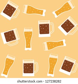 Seamless background with mug of beer