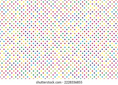 Seamless Background Multi coloured Polka Dots. template to the point