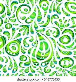 Seamless background. Multicolor ornament on white background. Floral seamless pattern. Wallpaper baroque, damask.