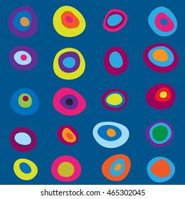 Seamless background with a multi-colored bright cute abstract elements