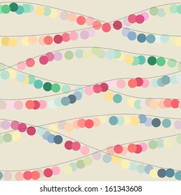 Seamless background with multicolored circle garlands