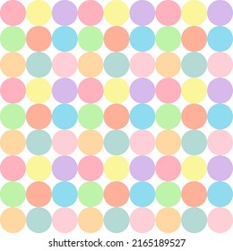 Seamless background with multicolored pastel tones circle pattern.