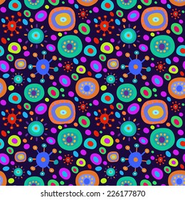 Seamless background with a multi-colored psychedelic pattern