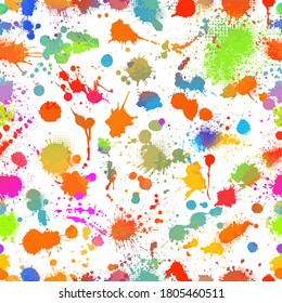 A seamless background of multicolored spots. Paint stains background. Vector illustration