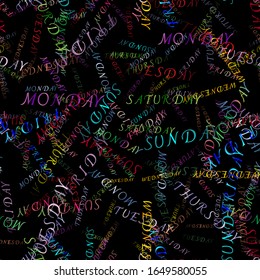 Seamless background from multi-colored words. Word collage