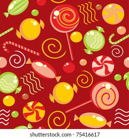 Seamless background with multi-coloured candy