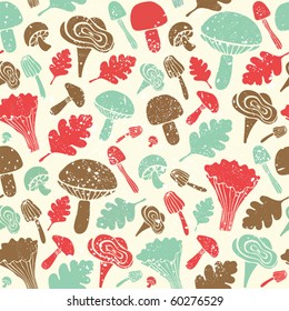 seamless background with mushrooms