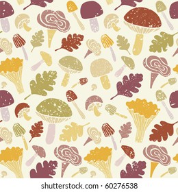 seamless background with mushrooms