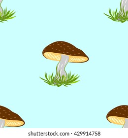 Seamless background with mushrooms. Vector illustration.