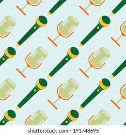 Seamless background with music and audio equipment