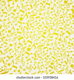 Seamless background with music notes.
