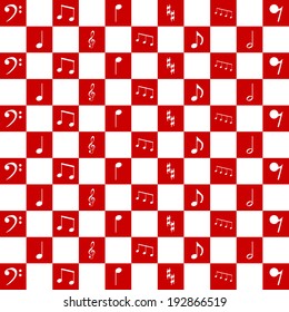 Seamless background with music notes pattern