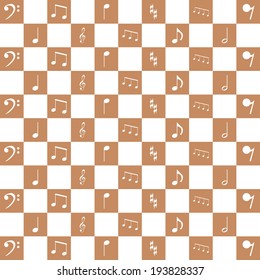 Seamless background with music notes pattern