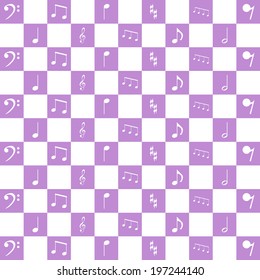 Seamless background with music notes pattern
