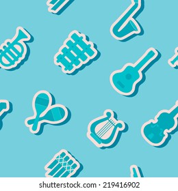 seamless background with musical instruments