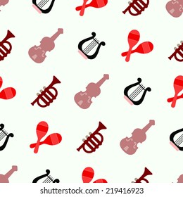 seamless background with musical instruments