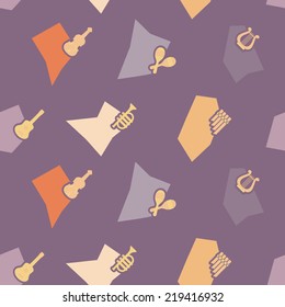 seamless background with musical instruments