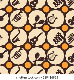 seamless background with musical instruments