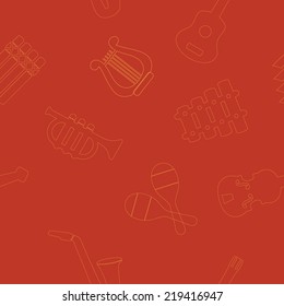 seamless background with musical instruments